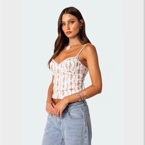 NWOT - Edikted floral lace up corset